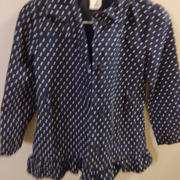🔴3/$10🔴 Crazy 8 girls sz 7-8 Navy polka-dot jacket - Picture 7 of 9